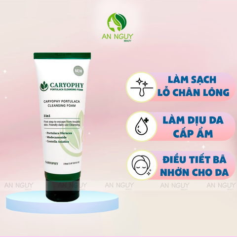 Sữa Rửa Mặt Caryophy Portulaca Cleansing Foam 3 In 1 Ngừa Mụn