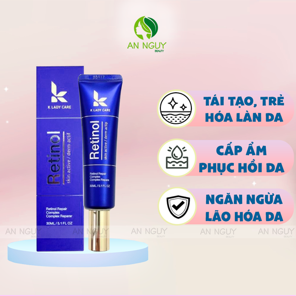 Kem Dưỡng K Lady Care Premium Retinol 0.5% Elastin Cream Trẻ Hoá Da Và Chống Lão Hoá 30ml