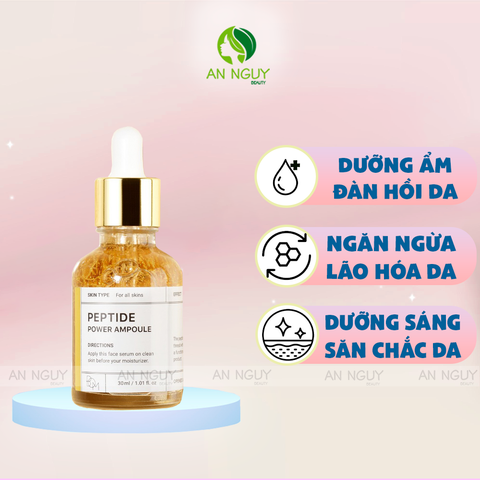 Tinh Chất Vàng 24k BOM Peptide Power Ampoule Làm Sáng Và Săn Chắc Da 30ml