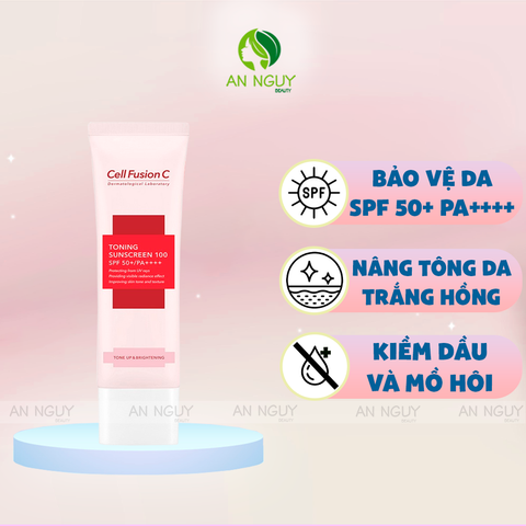 Kem Chống Nắng Cell Fusion C Toning Sunscreen 100 SPF 50+ PA++++ Dưỡng Sáng, Nâng Tông Da 50ml