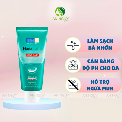 Sữa Rửa Mặt Hada Labo Acne Care Calming Cleanser Làm Sạch Sâu Cho Da Mụn, Nhạy Cảm 80gr