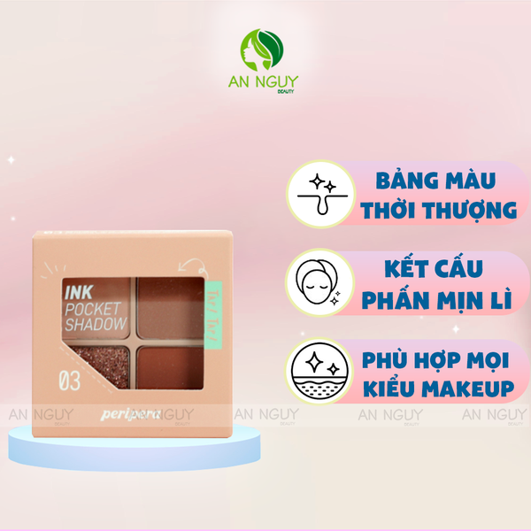 Bảng Màu Mắt 4 Ô Peripera Ink Pocket Shadow Palette 8gr #03. Brown Filter 360