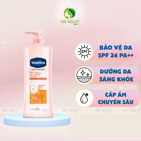 Dưỡng Thể Vaseline Sun+Pollution Body Lotion SPF24 PA++ Chống Nắng Và Dưỡng Trắng Da