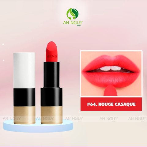 Son Thỏi Hermes Rouge À Lèvres Matte Lipstick Mềm Mịn Môi 3.5gr #64 Rouge Casaque