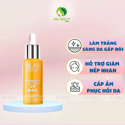 Tinh Chất Olay Vitamin C + Peptide 24 Max 2X Dưỡng Trắng Da Chuyên Sâu 40ml