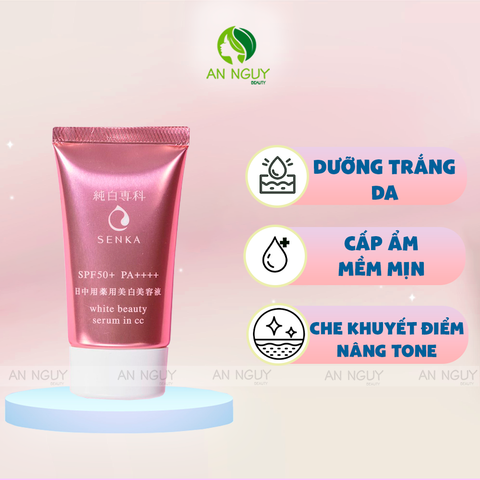 Kem Chống Nắng SenKa White Beauty Serum In CC 3 In 1 Dưỡng Sáng Da, Nâng Tông 40g