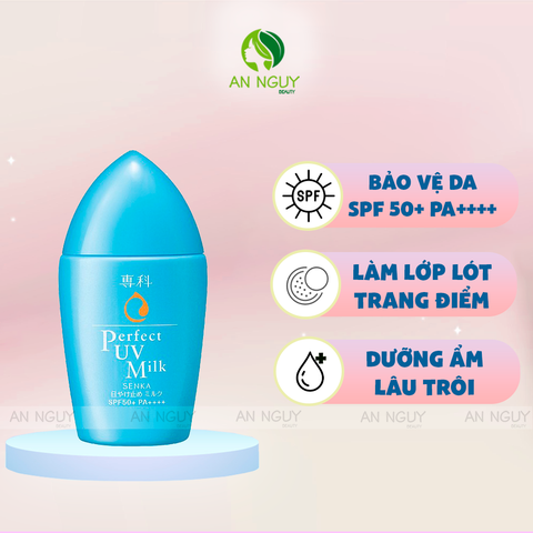 Sữa Chống Nắng SENKA Perfect UV Milk SPF50+ PA++++ Dưỡng Ẩm Kiềm Dầu Cho Mọi Loại Da 40ml