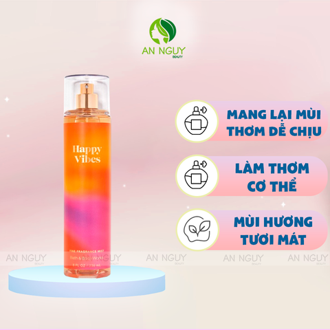 Xịt Thơm Bath & Body Works Works Happy Vibes Fine Fragrance Mist Hương Thơm Tươi Mát 236ml