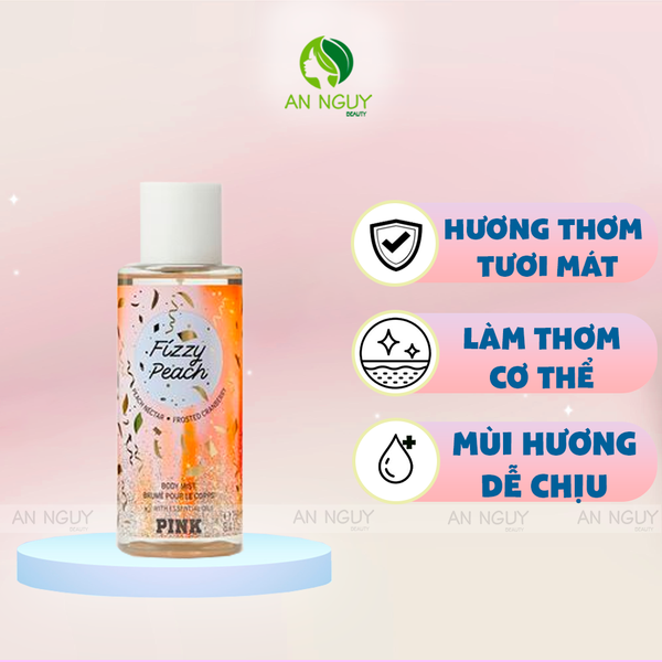 Xịt Thơm Victoria's Secret Pink Fizzy Peach & Frosted Cranberry Fragrance 250ml