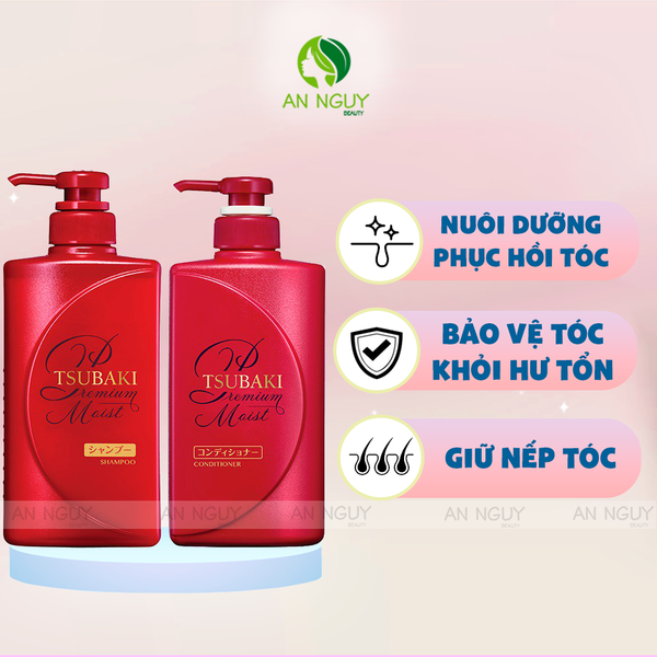 Bộ Gội Xả Tsubaki Premium Bảo Vệ, Phục Hồi Tóc Toàn Diện (490ml x 2)