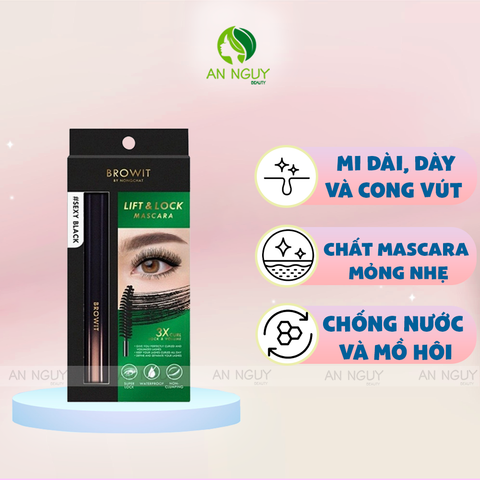 Mascara Siêu Cong Mi Gấp 3 Lần Browit By Nong Chat Lift & Lock 3X Curl 6gr