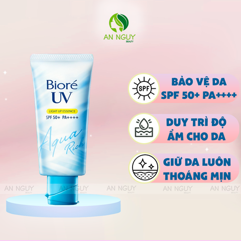 Kem Chống Nắng Bioré UV Aqua Rich Light Up Essence SPF50+ PA++++ Làm Sáng Rạng Rỡ 70gr