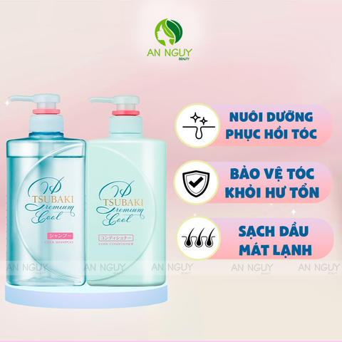 Bộ Gội Xả Tsubaki Premium Bảo Vệ, Phục Hồi Tóc Toàn Diện (490ml x 2)