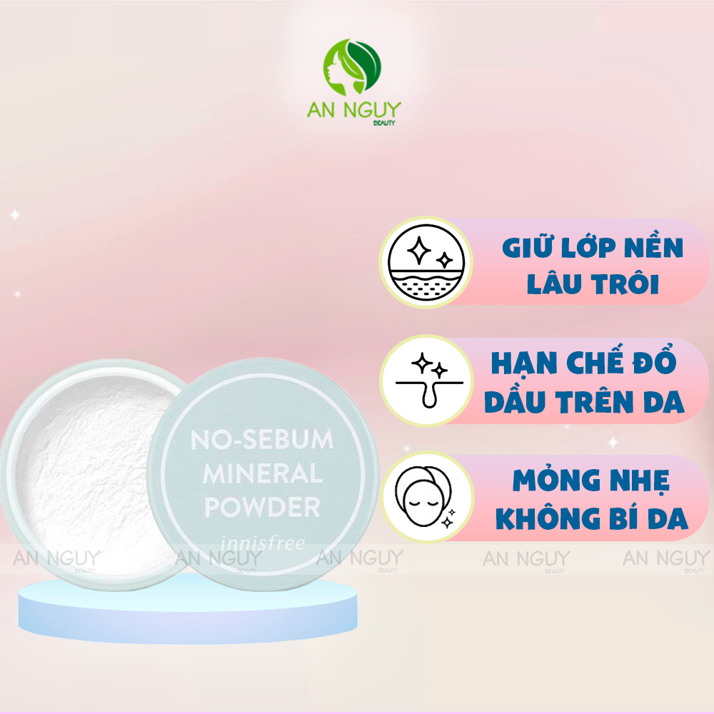 Phấn Phủ Innisfree No-Sebum Mineral Powder Kiềm Dầu, Giúp Da Khô Thoáng 5gr