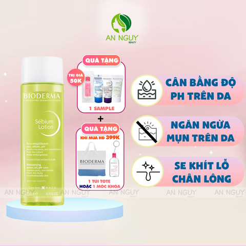 Nước Cân Bằng Bioderma Sébium Lotion Cho Da Dầu & Hỗn Hợp