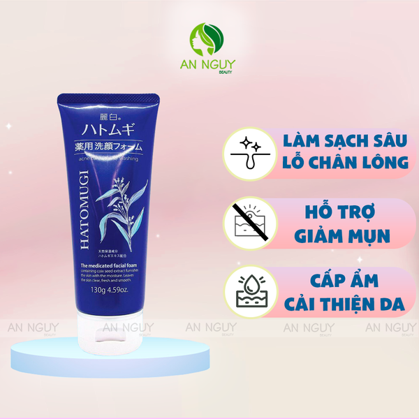 Sữa Rửa Mặt Hatomugi Acne Care & Facial Washing Ngừa Mụn, Sáng Da 130g