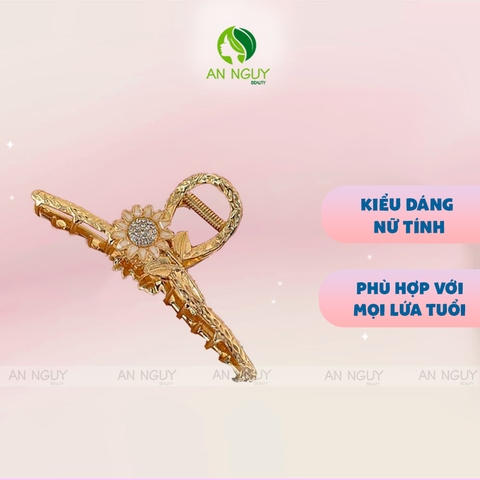 Kẹp Tóc Hoa Hướng Dương Bằng Hợp Kim Vàng Sang Trọng