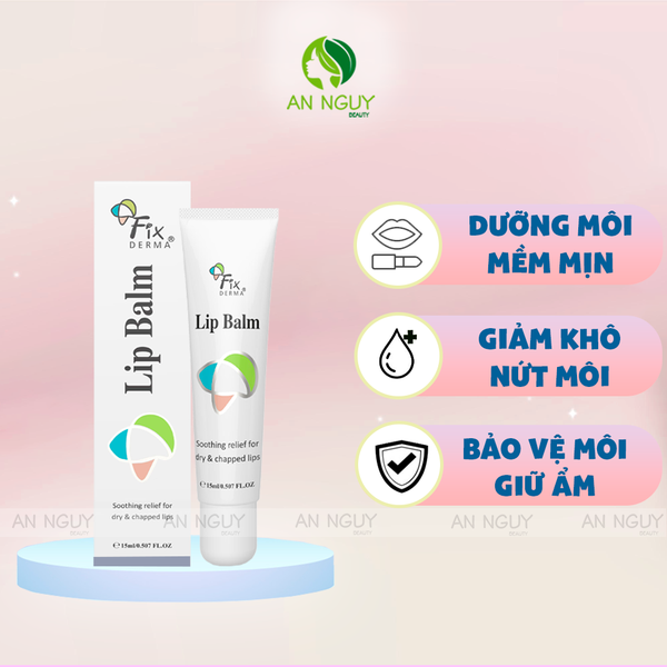 Son Dưỡng Môi FixDerma Lip Balm Giảm Khô Môi, Giúp Môi Mềm Mại 15ml