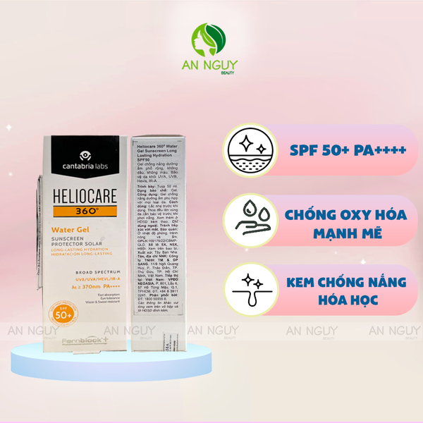 Kem Chống Nắng Heliocare 360• Water Gel SPF50+ PA++++ 50ml Mẫu Mới (CTY)