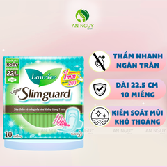 Băng Vệ Sinh Laurier Super Slimguard 1mm 22.5cm Mỏng Nhẹ Êm Ái