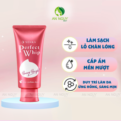 Sữa Rửa Mặt Senka Perfect Whip Berry Bright Sạch Sâu, Dưỡng Da Sáng Hồng 100gr