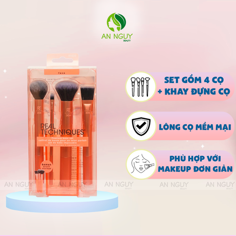 Bộ Cọ Trang Điểm Real Techniques Flawless Base Brush Set 4 Cây