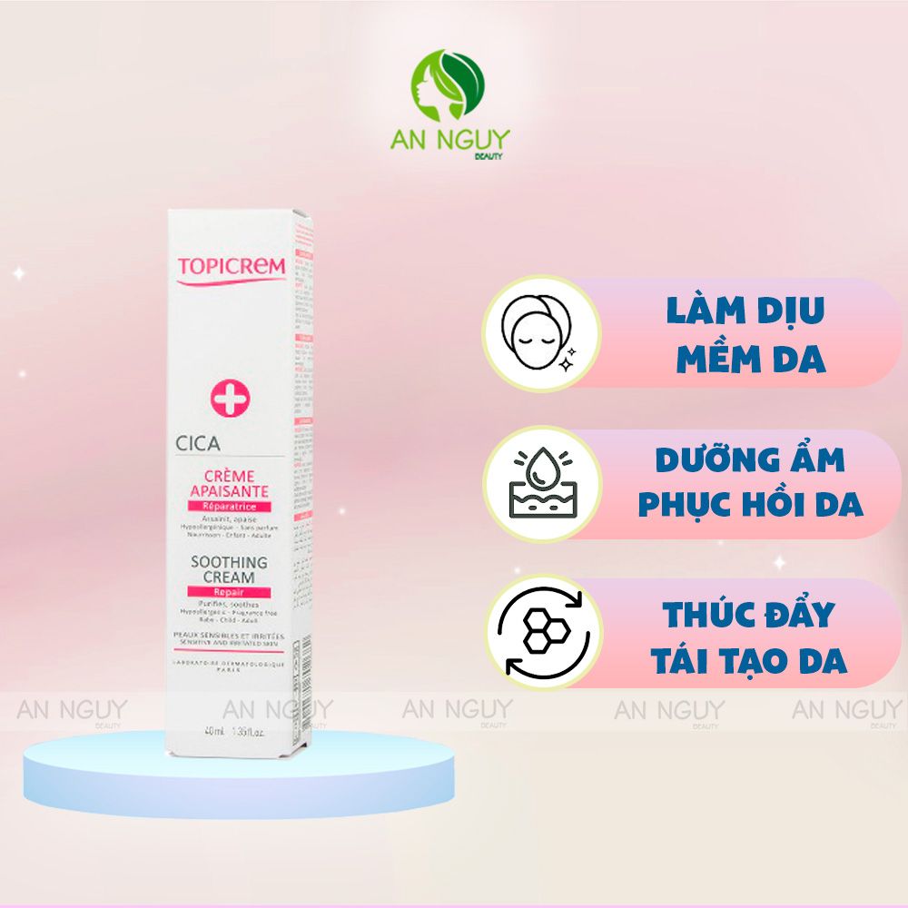 [Date 09/2024] Kem Dưỡng Topicrem Cica Soothing Cream Làm Dịu Phục Hồi Da 40ml