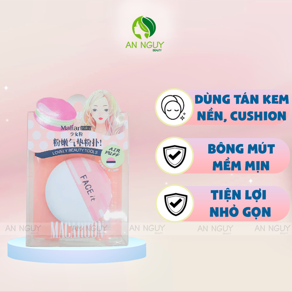 Bông Mút Cushion Trang Điểm Malian Dùng Tán Phấn Nước, Che Khuyết Điểm Màu Hồng