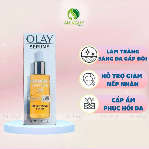 Tinh Chất Olay Vitamin C + Peptide 24 Max 2X Dưỡng Trắng Da Chuyên Sâu 40ml