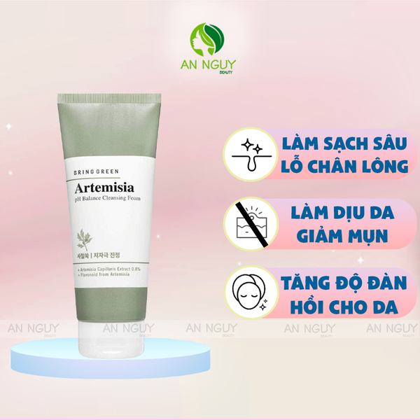 Sữa Rửa Mặt Ngải Cứu Bring Green Artemisia PH Balance Cleansing Foam Làm Dịu Da 150ml