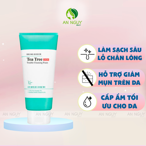 Sữa Rửa Mặt Tràm Trà Bring Green Tea Tree Cica Trouble Cleansing Foam Hỗ Trợ Giảm Mụn 150ml