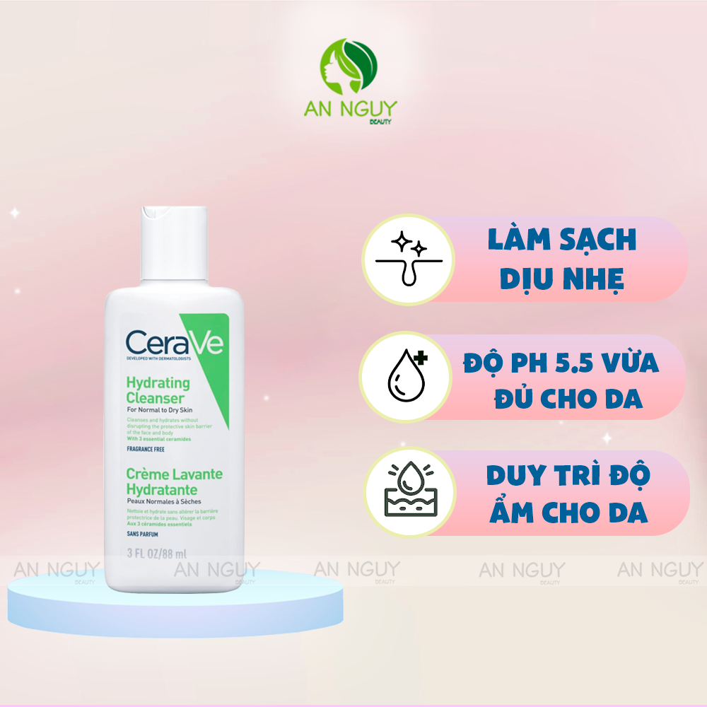 Sữa Rửa Mặt CeraVe Hydrating Facial Cleanser Cho Da Thường Đến Da Khô