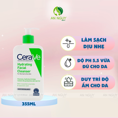 Sữa Rửa Mặt CeraVe Hydrating Facial Cleanser Cho Da Thường Đến Da Khô