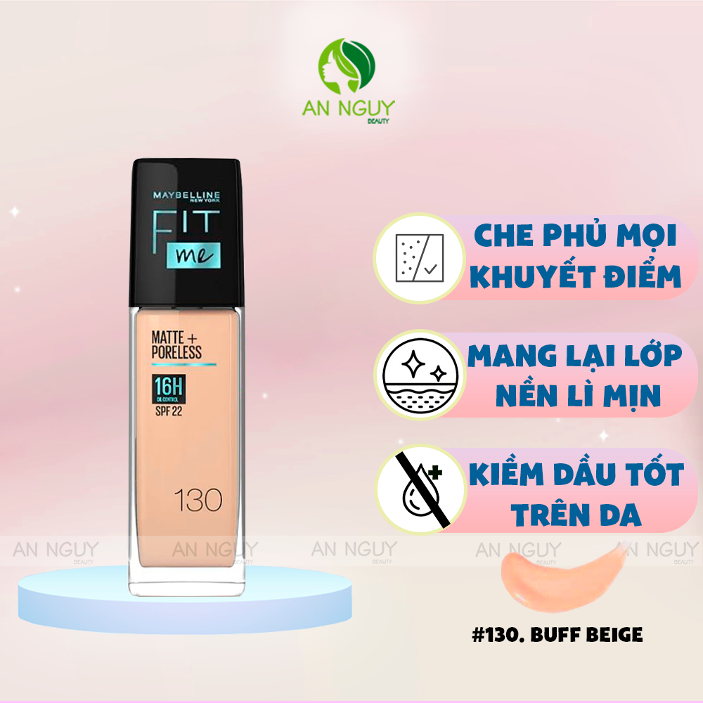 Kem Nền Maybelline Fit Me Matte + Poreless Foundation Mịn Nhẹ, Kiềm Dầu 30ml