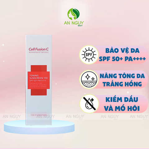 Kem Chống Nắng Cell Fusion C Toning Sunscreen 100 SPF 50+ PA++++ Dưỡng Sáng, Nâng Tông Da 50ml