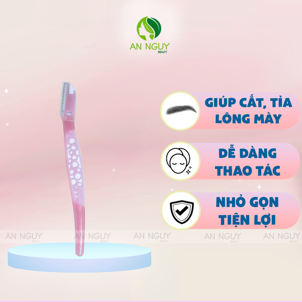 Dao Cạo Lông Mày KAI Lưỡi Đơn Màu Hồng