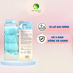 Hộp 12 Lô Quấn Dán Tóc 3 Size (Xanh / Hồng)