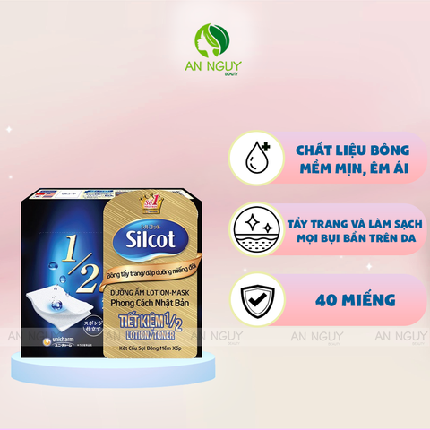 Bông Tẩy Trang Silcot Miếng Đôi 40 Miếng