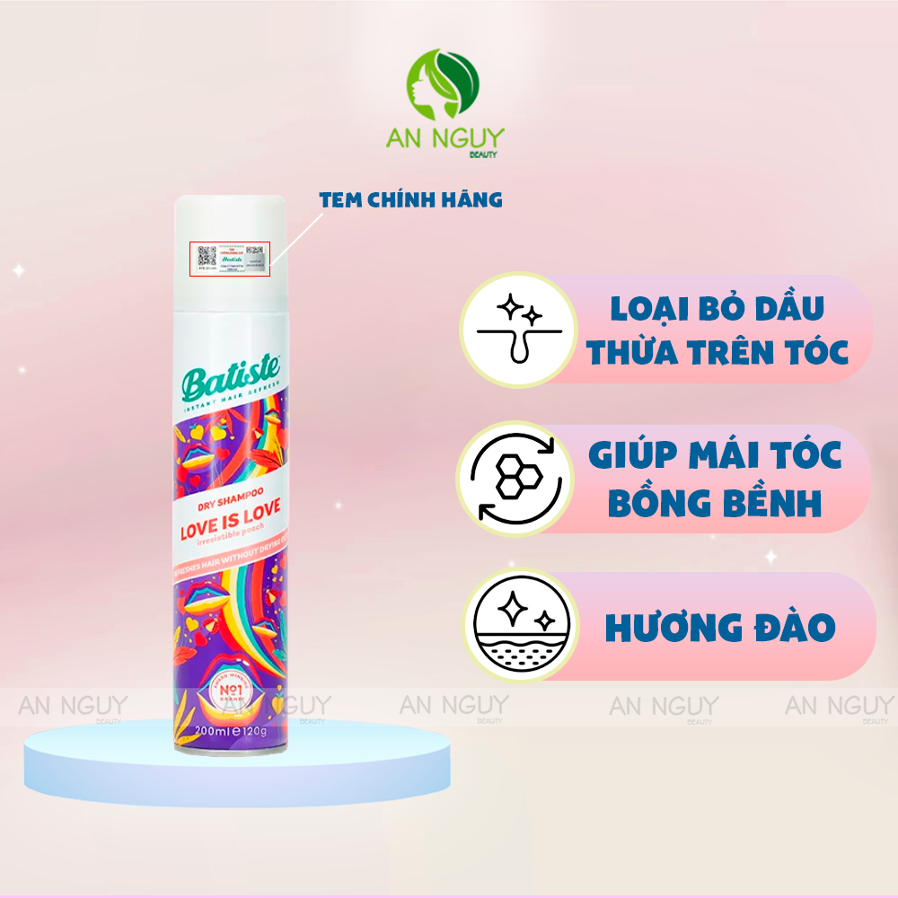 Dầu Gội Khô Batiste Dry Shampoo 200ml