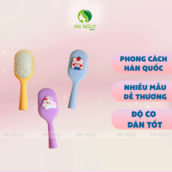 Lược Cầm Tay Mini Massage Đầu, Gỡ Rối Tóc Nhiều Màu Xinh Xắn