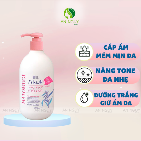 Dưỡng Thể Hatomugi The Tone Up Body Milk Nâng Tone Và Làm Sáng Da 400ml