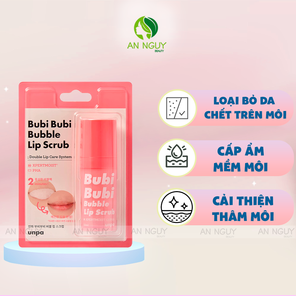 Tẩy Tế Bào Chết Môi Sủi Bọt Unpa Bubi Bubi Bubble Lip Scrub 10ml