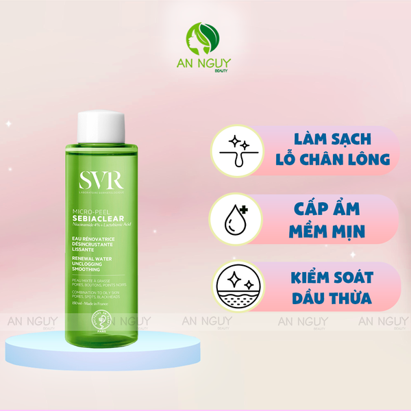 Nước Hoa Hồng SVR Sebiaclear Micro Peel Dành Cho Da Dầu Mụn 150ml