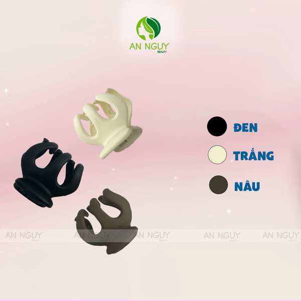 Set 2 Kẹp Tóc Càng Cua (Đen/ Trắng/ Nâu)