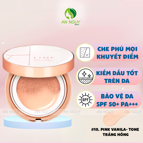 Phấn Nước Lime Real Cover Pink Cushion SPF 50+ PA+++ 20gr