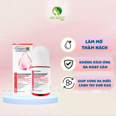 Lăn Vùng Nách Angel’s Liquid Glutathione Plus Niacinamide Arbutin Mờ Thâm Dưỡng Trắng 60ml