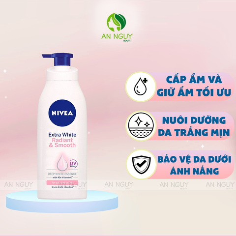 Sữa Dưỡng Thể Nivea Extra Bright Radiant & Smooth UV Super Food 40X Vitamin C Dưỡng Trắng Da