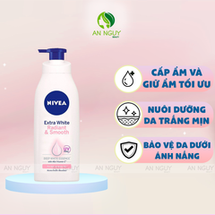 Sữa Dưỡng Thể Extra White Radiant & Smooth Nivea Trắng Mịn Da 600ml