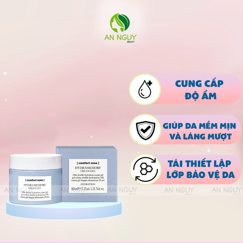 Gel Dưỡng Ẩm Gấp Đôi Comfort Zone Hydramemory Cream Gel 24h Double Hydration Cho Da Hỗn Hợp 60ml