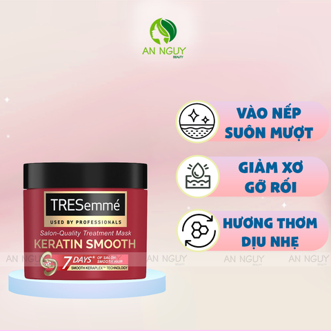 Kem Ủ Tóc TRESemmé Keratin Smooth Keratin Smooth Salon-Quality Treatment Mask Vào Nếp Suôn Mượt 180ml (Mới)